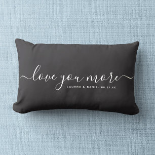 Love you More Custom Name Valentine's Day Newlywed Lumbar Cushion