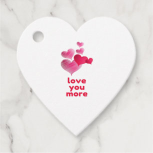 Love You More Cute Valentines Day Design Favour Tags