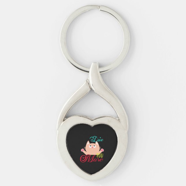 Love You More Elegant Style  Key Ring (Front)