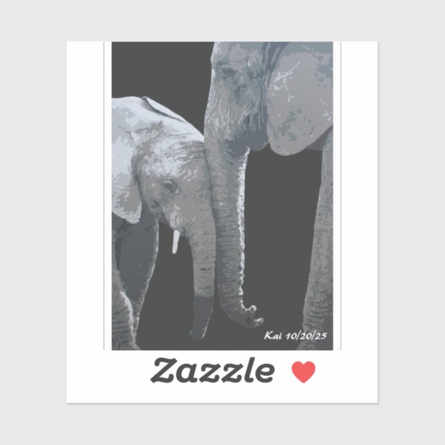 Love You More, Elephant Original Art (Sheet)