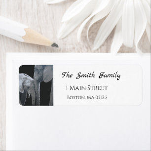 Love You More, Elephant Original Art Address Return Address Label