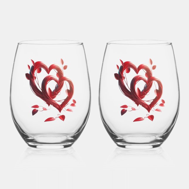 Love You More Every Day Stemless Wine Glass (Front)