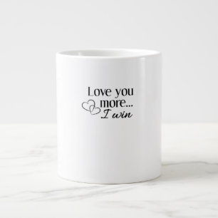 Love You More Heartfelt Minimal Design  Large Coffee Mug