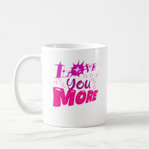 Love You More Hearts And Dots Playful Design Coffee Mug