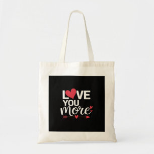Love You More His And Her Valentines Style Tote Bag
