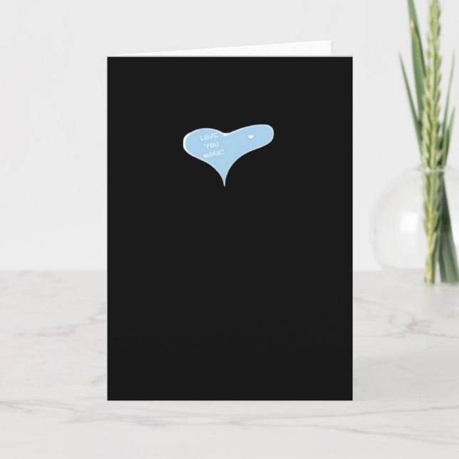 Love You More Minimal Design Blue Style  Card (Front)