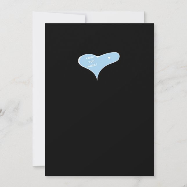 Love You More Minimal Design Blue Style  Holiday Card (Front)