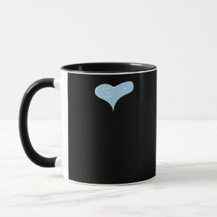 Love You More Minimal Design Blue Style  Mug