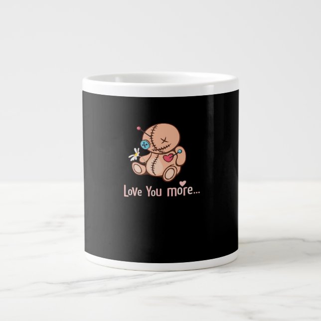 Love You More Minimal Design  Large Coffee Mug (Front)