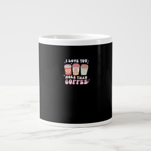 Love You More Minimal Design  Large Coffee Mug (Front)