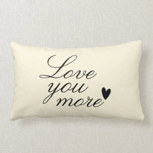 "Love You More" Personalised Text Design Lumbar Cushion