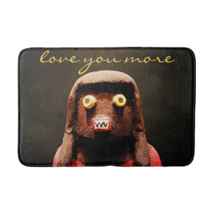 Love You More Quote Cute Simple Kachina Doll Photo Bath Mat