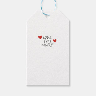 Love You More Quote Minimal Design Gift Tags