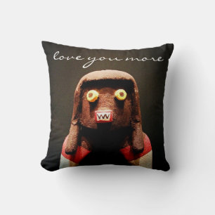 Love You More Quote Script Kachina Doll Photo Bold Cushion