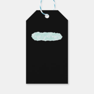 Love You More Teal Modern Aesthetic Gift Tags