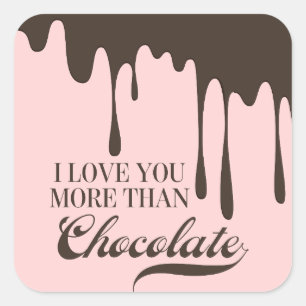 Love You More Than Chocolate Valentine Sticker