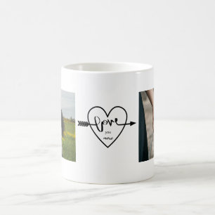 Love You More Two Photo Simple Heart Coffee Mug