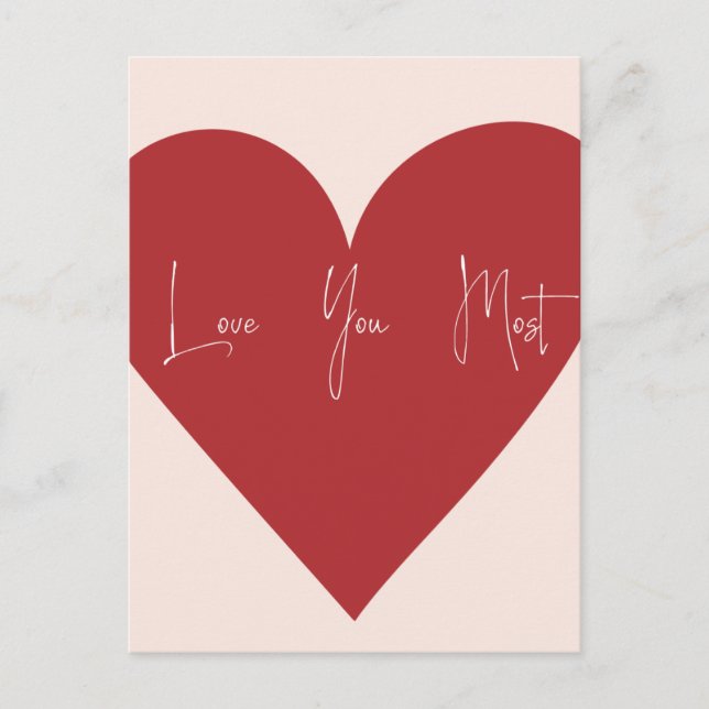 "Love You Most" Postcard (Front)