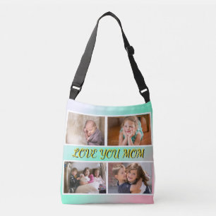 Love You Mum 4-Photo Pastel Crossbody Bag
