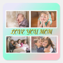 Love You Mum 4-Photo Pastel Tribute