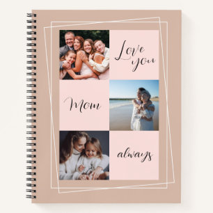 "Love you Mum always" sentimental photo gift Notebook