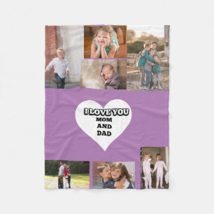Love You Mum And Dad Inside A Heart 7 photos Fleece Blanket