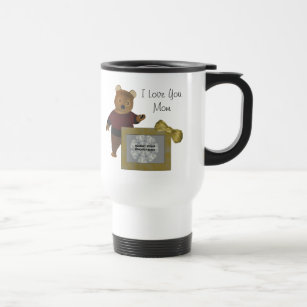 Love You Mum Bear Personalised Photo Travel Mug