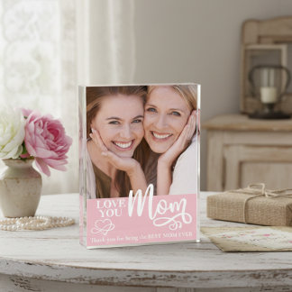 Love You Mum Best Mum Ever Custom Photo Block