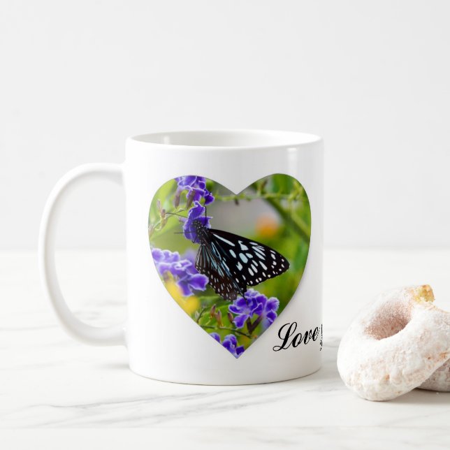 Love you Mum butterfly coffee mug (With Donut)