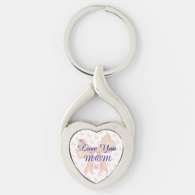 Love You Mum Chic Cute Keepsake Mothers Day Key Ring (Front)