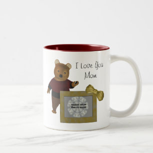 Love You Mum Cute Bear Personalised Photo Mug