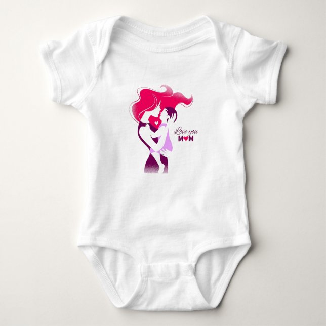 "Love You Mum - Cute & Heartfelt Mother's Day Desi Baby Bodysuit (Front)
