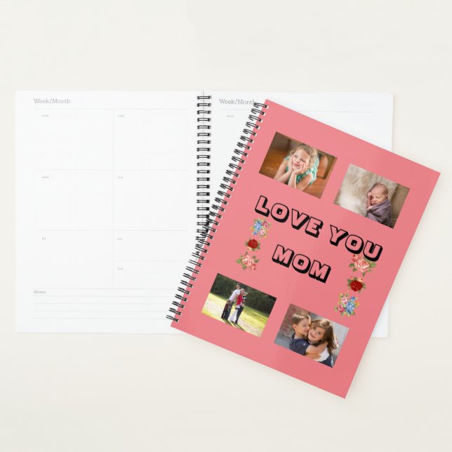 Love You, Mum Embellished Beautiful Flowers 4 phot Planner (Display)