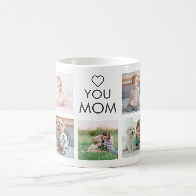 Love You Mum Family Photo Collage Coffee Mug (Center)