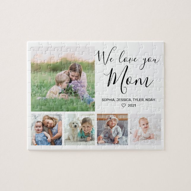 Love You Mum Family Photo Collage Jigsaw Puzzle (Horizontal)