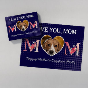 Love you Mum floral heart custom dog photo jigsaw  Jigsaw Puzzle