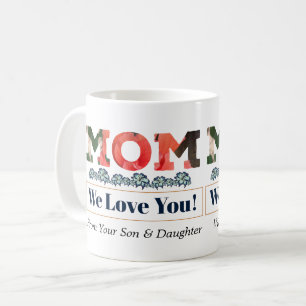 Love You Mum Flowers Florals Personalise Coffee Mug