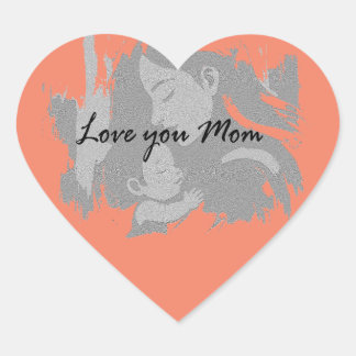 Love you Mum Heart Sticker