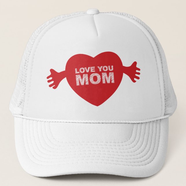 Love you Mum Heart Trucker Hat (Front)