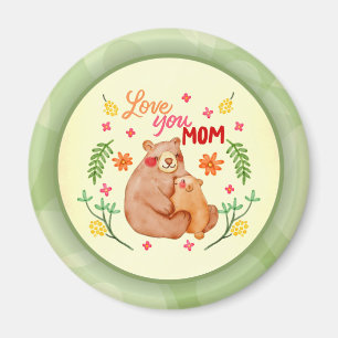 Love You Mum - Mama Bear and Cub Mother's Day Magnet