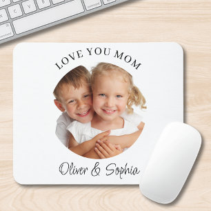 Love You Mum Modern Photo Mouse Pad