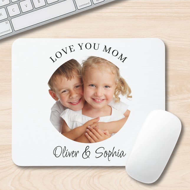 Love You Mum Modern Photo  Mouse Pad (Creator Uploaded)