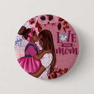 Love You Mum Mother and Child Mother's Day 6 Cm Round Badge