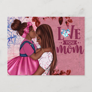 Love You Mum Mother and Child Mother's Day Postcard