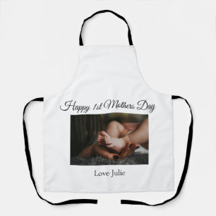 love you mum mothers day add photo name simple apron