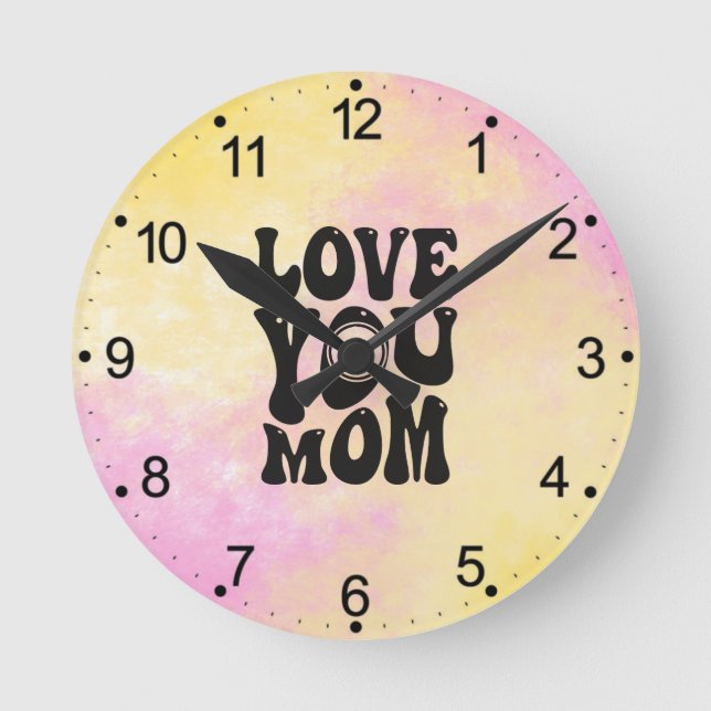 Love You Mum Mother's Day Design-51727 Round Clock (Front)