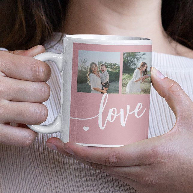Love you mum Mothers Day photo collage script Coffee Mug (Creator Uploaded)