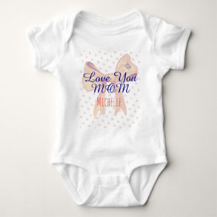 Love You Mum Mummy Cute Stylish Modern Mothers Day Baby Bodysuit