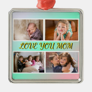 Love You Mum Pastel Tribute Keepsake Metal Ornament