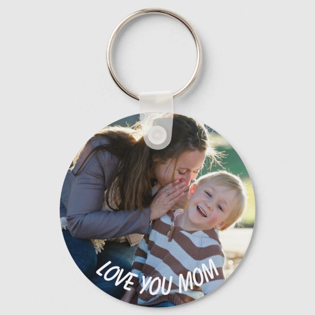 Love you Mum, Personalised Photo Key Chain (Front)